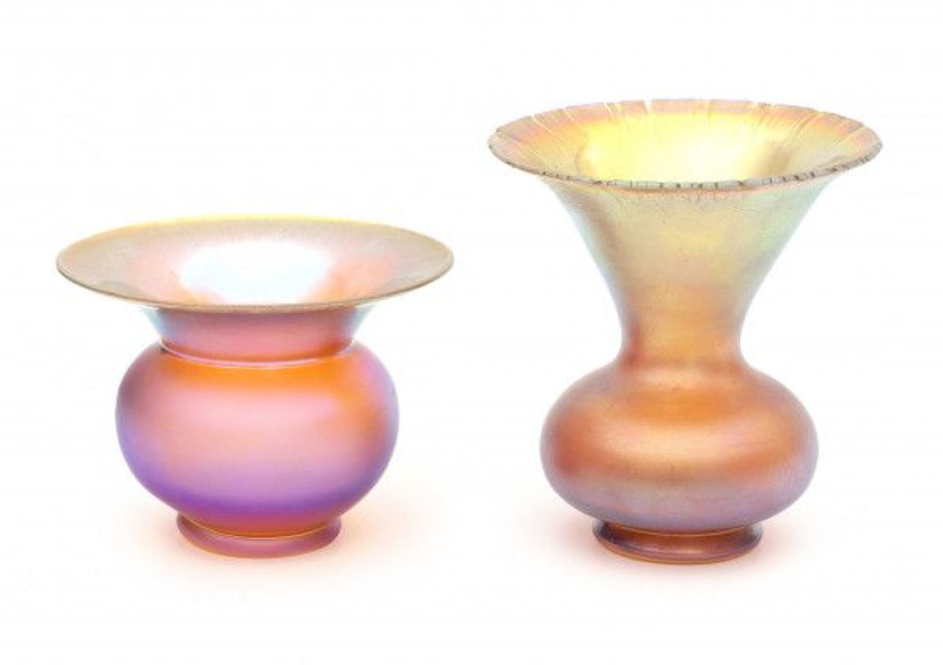 Karl Wiedmann (1905-1992)Two 'Myra' crystal vases with everted rims, one lower and one taller