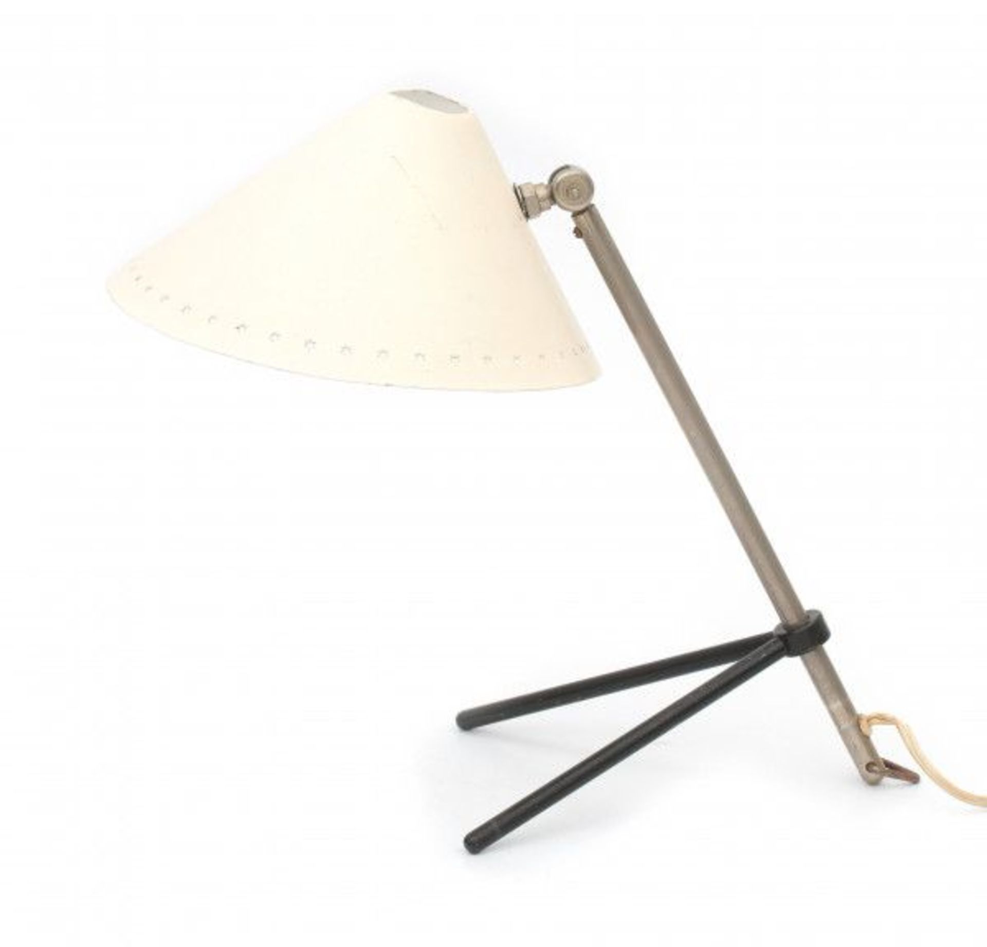 H. Th. A. Busquet (1914-1977)A nickle-plated, black and white lacquered metal table- or wall lamp,