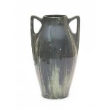 Kunstaardewerkfabriek St. Lukas (1909-1933)A grey and white glazed ceramic two-handled vase signed