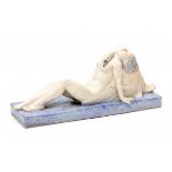 PachecoA glazed ceramic figure of Leda and the Swan, signed to the base, chips and restorations.28