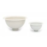 Jan van der Vaart (1931-2000)Two white glazed ceramic bowls, multiples, produced in the artist's