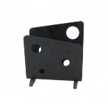 Midcentury ModernA black lacquered folded metal magazine rack with circular holes, 1960s.33 x 30 x