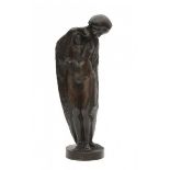 Tjipke Visser (1876-1955)A patinated bronze sculpture, "Na 't bad" (after bathing), 1914, marked to