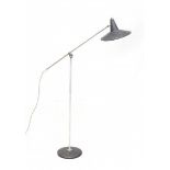 Anvia, Almelo, attributedA grey and white lacquered metal foorlamp, 1950s.160 cm. h.