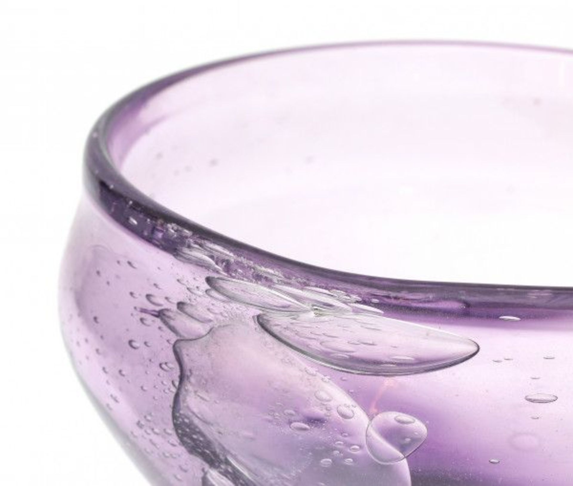 Cees van Olst (1947-2014)A purple glass bowl internally decorated with airbubbles, unique piece, - Bild 2 aus 3