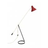 Floris FiedeldijA black, white and red lacquered metal floorlamp, model 'Tivoli', produced by