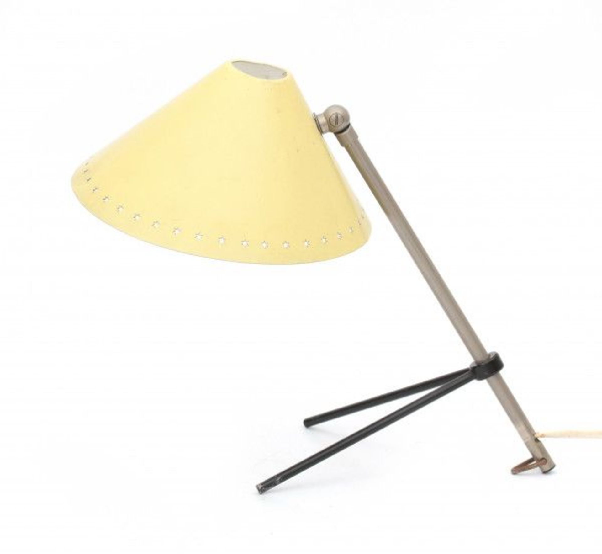 H. Th. A. Busquet (1914-1977)A nickle-plated, black and yellow lacquered metal table- or wall lamp,