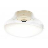 Leucos, ItalyA clear and white glass and plastic ceiling lamp, marked to the ceiling rose.20 cm. h.