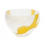 Floris Meydam (1919-2011)A yellow and white glass Serica bowl from the 'Detaillisten' series,
