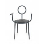 Alessandro Mendini (1931-2019)A grey lacquered metal ' Stelline' chair with circular plastic seat,