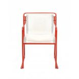 Thema, ItalyAn orange lacquered tubular steel chair, possibly designed by Gastone Rinaldi, marked