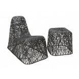 Bertjan Pot (1975)A carbon chair and ottoman, model ' Random', designed 2003.71 x 53 x 92 cm. / 46