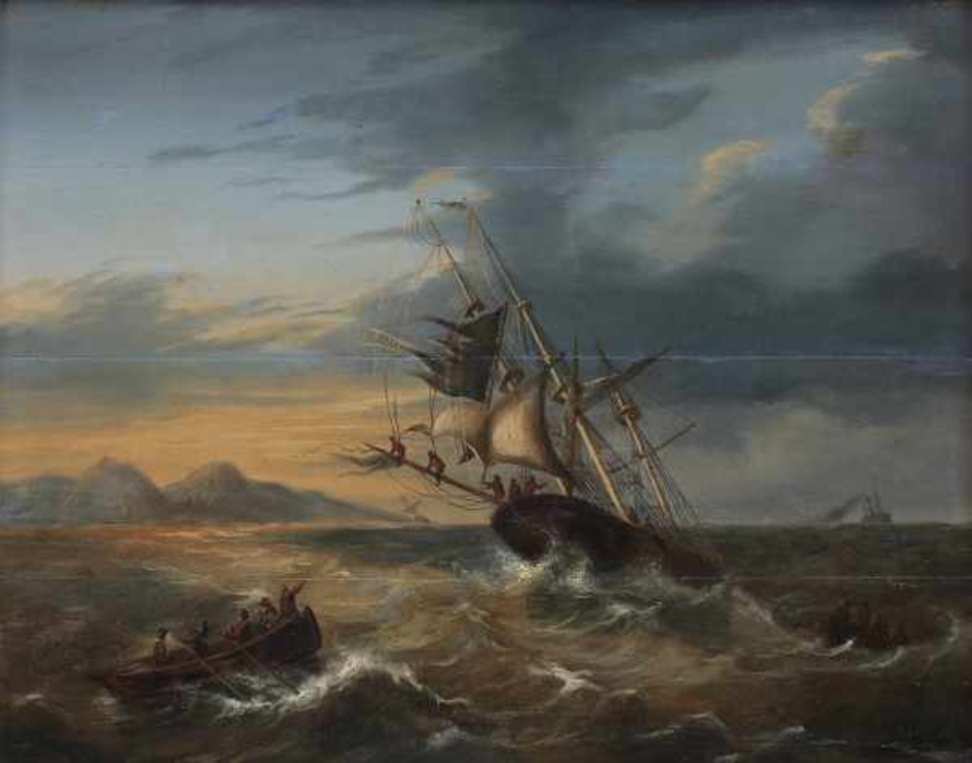 Dutch school 19th centuryShipwreck. Signed with monogram AS and dated 1856 lower right.panel 36,6