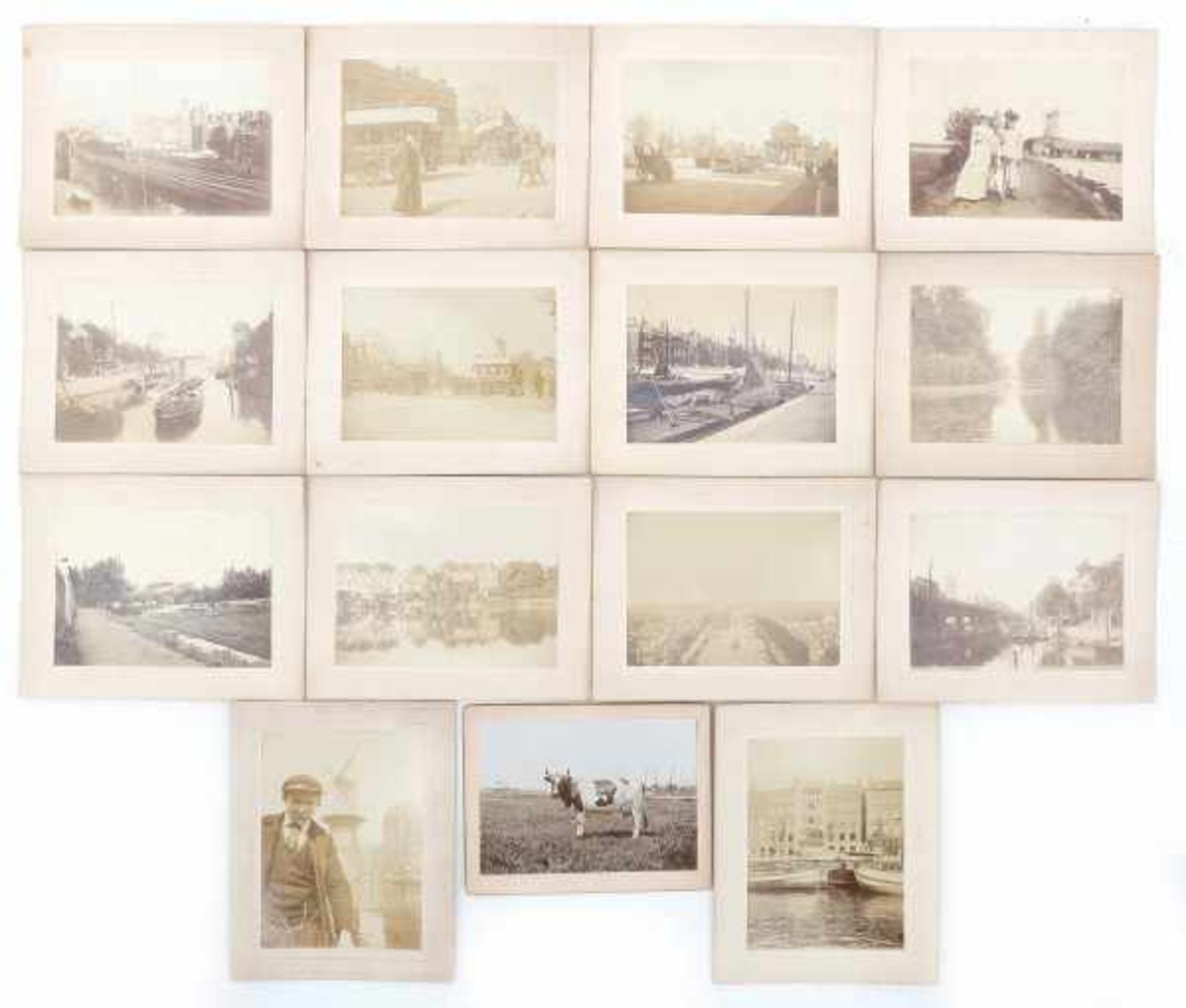 Fifteen mounted photographs of Rotterdam i.a. West-Nieuwland (with steamtrain), Coolsingel, - Bild 2 aus 2