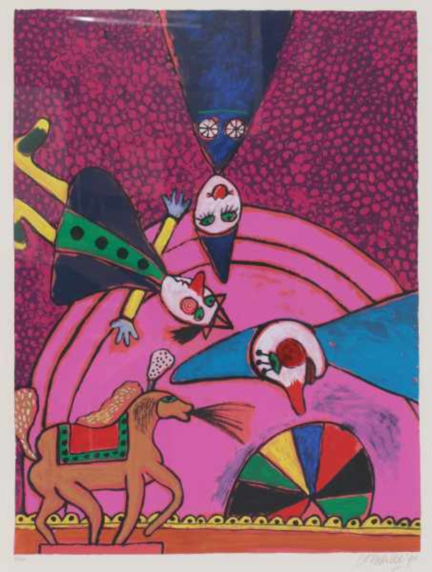 Corneille (1922-2010)'Circus'. Signed and dated '90 lower right. Number 44/200. Provenance: