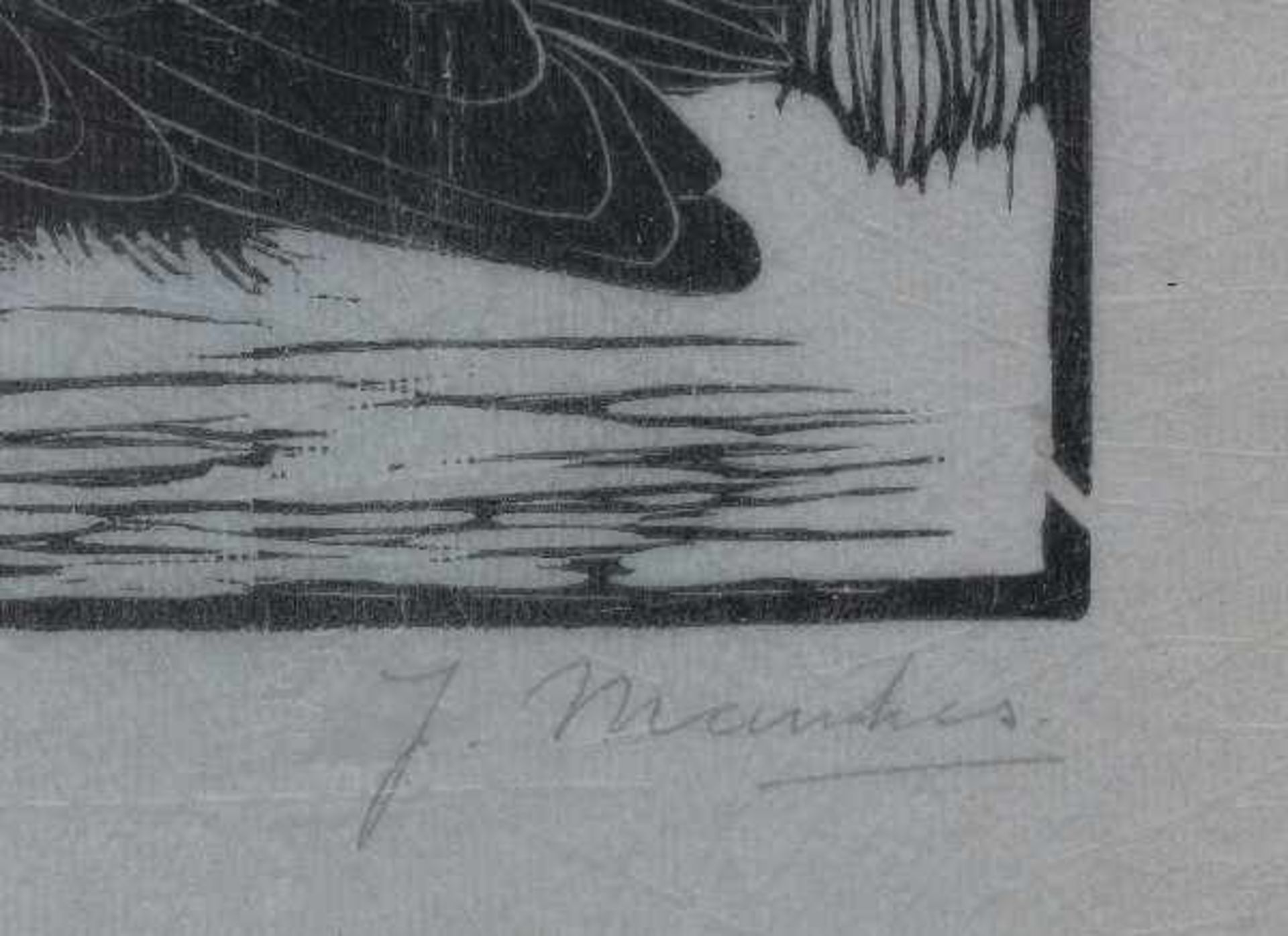 Jan Mankes (1889-1920)Crow looking up at a mosquito (1918). Signed in pencil lower right and with - Bild 3 aus 3