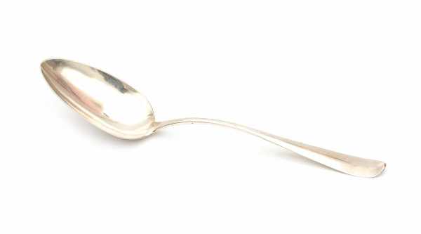 A large Dutch silver spoon. Maker's mark RHLength 39,5 cm. Weight: 186 gram- - -29.00 % buyer's