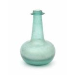 A small blue-ish green wine bottle 'kattekop'. 18th century.height 15 cm.- - -29.00 % buyer's