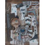 Arnold Guerlinck (1946)Composition with musical instruments. Signed upper left.Collage 78 x 59,5