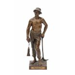 Adrien Etienne Gaudez (1845-1902)A Bronze sculpture, 'Mineur'. Signed on base.height 30 cm.- - -29.