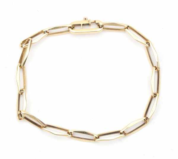 A 14 carat yellow gold chain bracelet, incl. two additional chain links. Length ca. 19.5 - 22 cm.