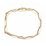 A 14 carat yellow gold chain bracelet, incl. two additional chain links. Length ca. 19.5 - 22 cm.