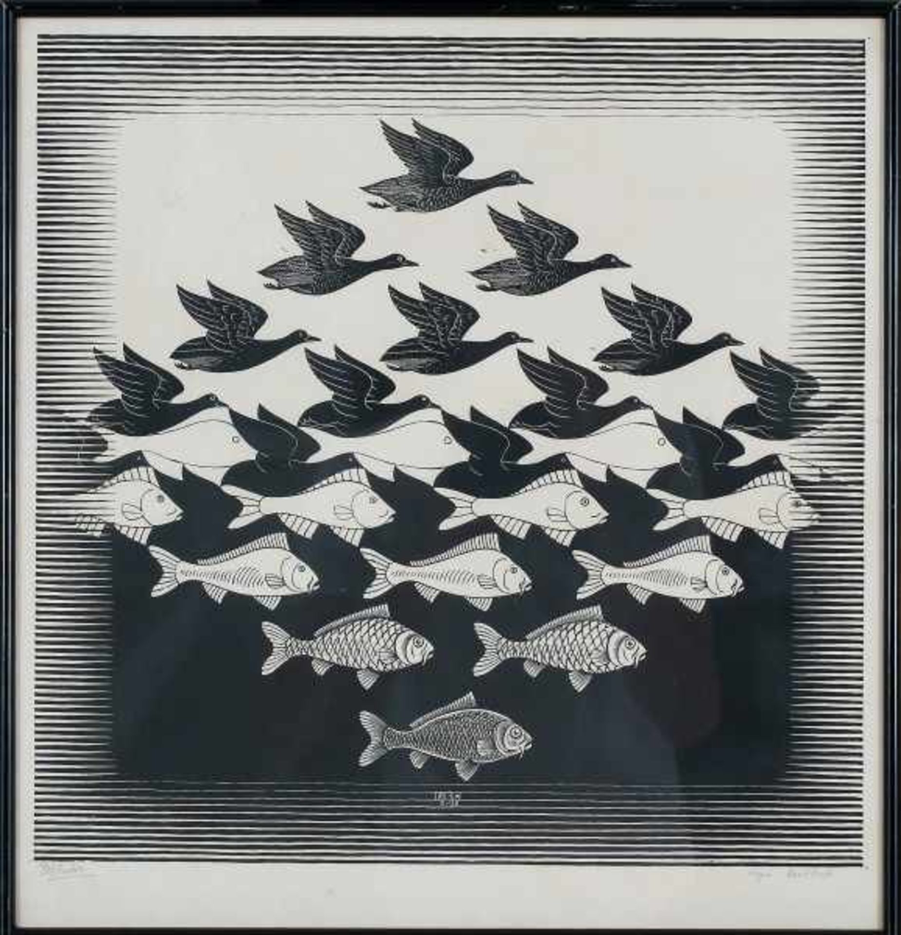 Maurits Cornelis Escher (1898-1972)Lucht en water I (Sky and water I). Signed in pencil lower - Bild 2 aus 4