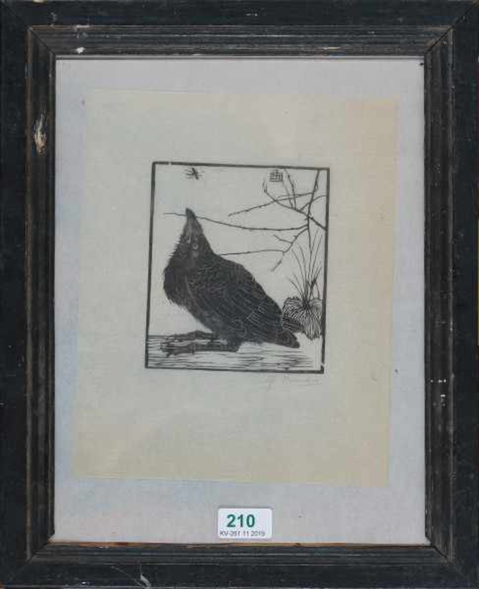 Jan Mankes (1889-1920)Crow looking up at a mosquito (1918). Signed in pencil lower right and with - Bild 2 aus 3