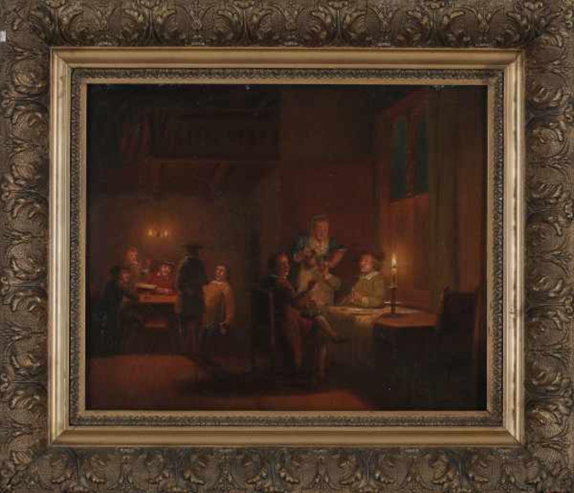 Pieter Gerardus Sjamaar (1819-1876)Inn with drinking and pipe smoking men. Signed lower left.panel - Bild 2 aus 4