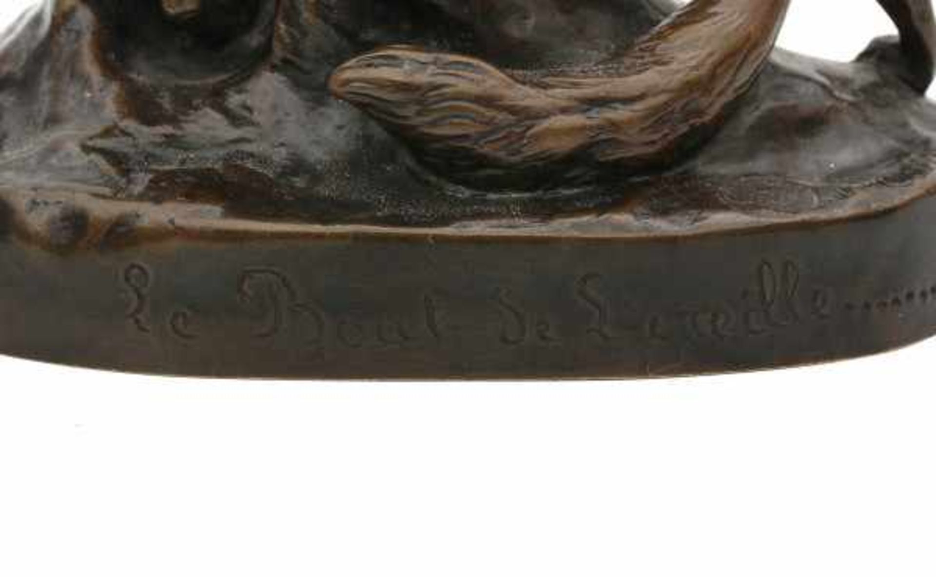 Clovis-Edmond Masson (1838-1913)A bronze sculpture. 'Le bout de l'oreille'. Signed and with - Bild 2 aus 3