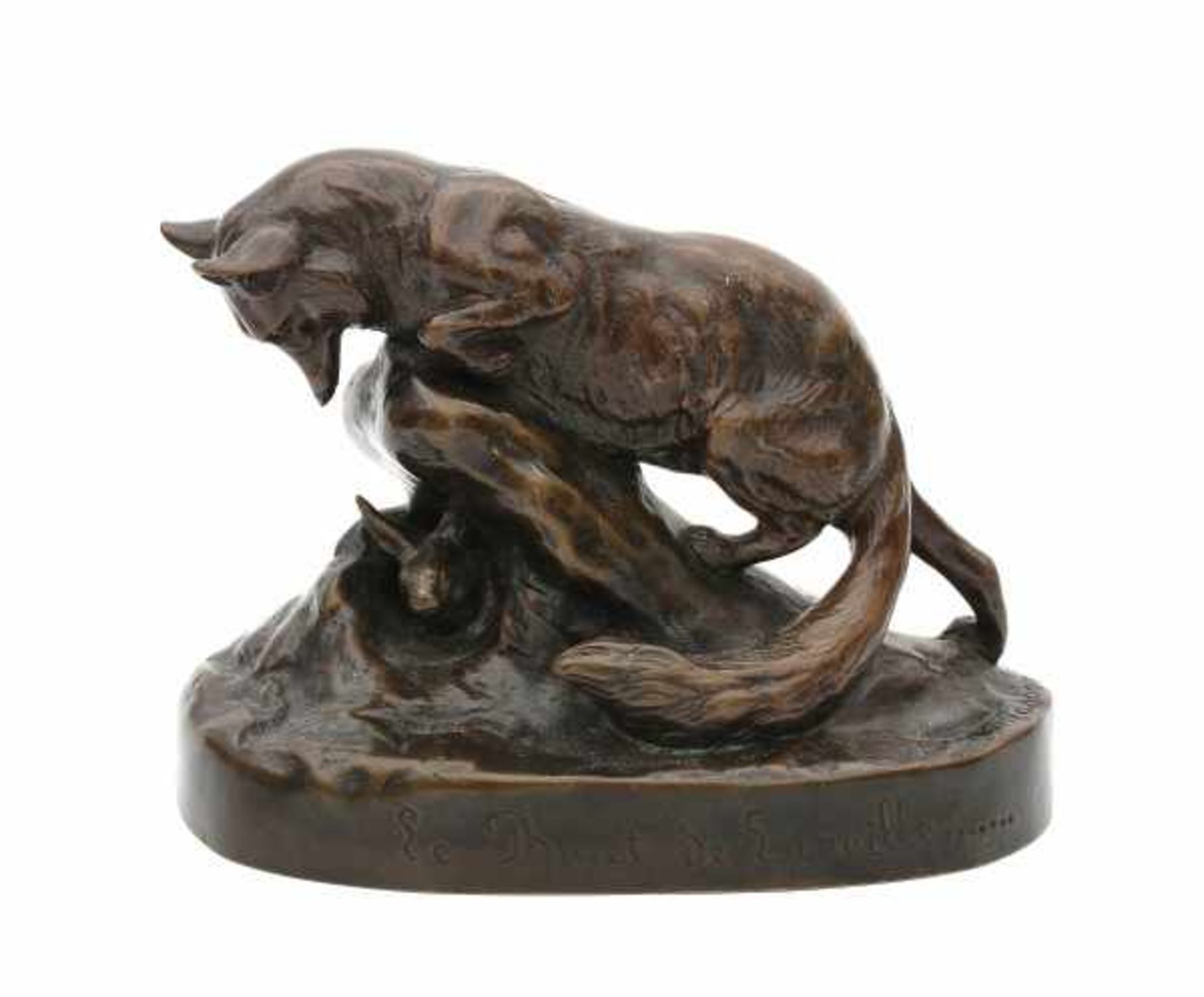 Clovis-Edmond Masson (1838-1913)A bronze sculpture. 'Le bout de l'oreille'. Signed and with