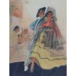 Attributed to Piet van der Hem (1885-1961)Flamenco dancers. Not signed.Pastel 55,5 x 41,5 cm.- - -