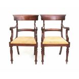 A set of ten English mahogany dining chairs, two with armrests. 19th centuryheight 92 cm.- - -29.
