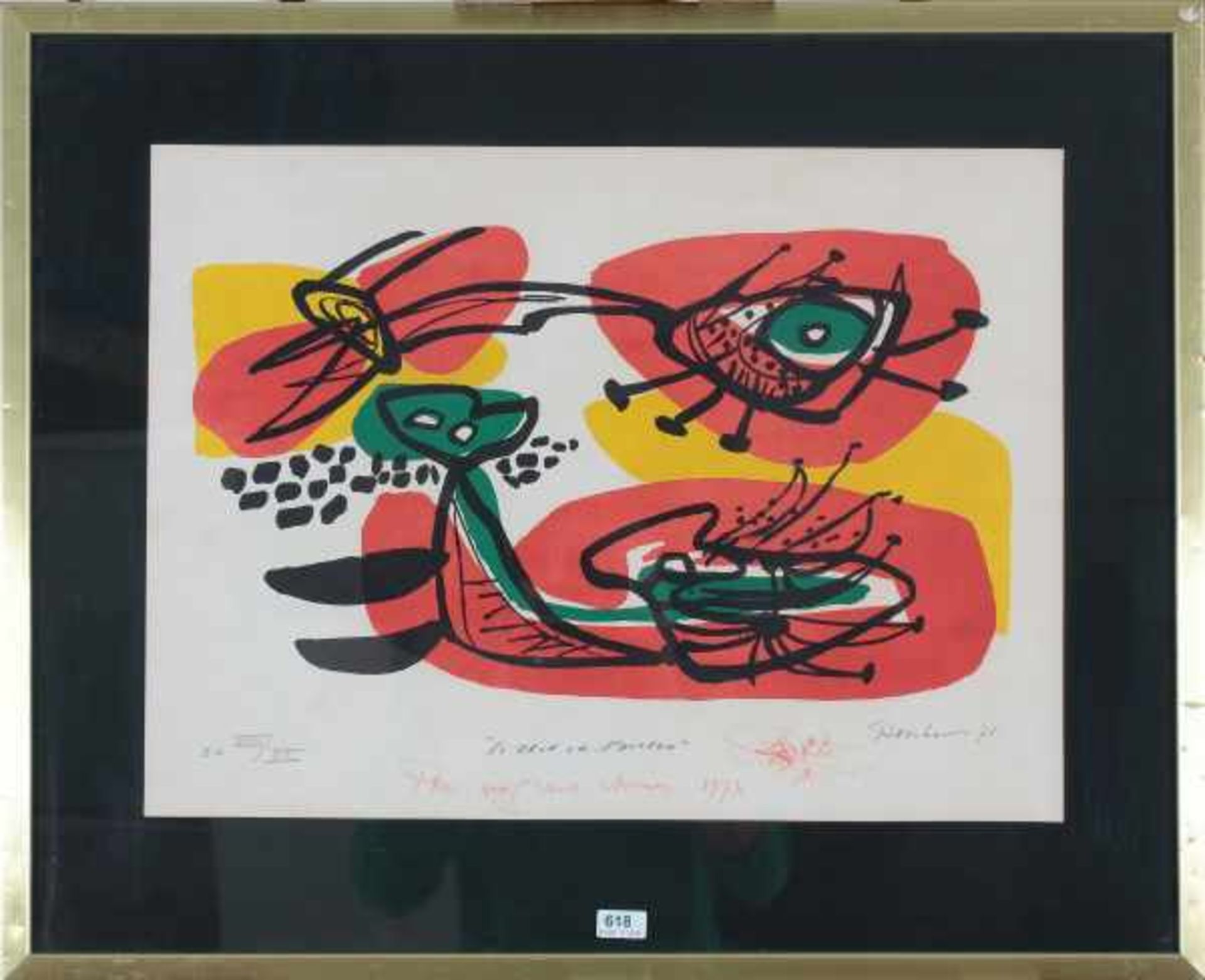 Anton Rooskens (1906-1976)'Le chat et l'oiseau'. Signed and dated '71 lower right. Epreuve d' - Bild 2 aus 2