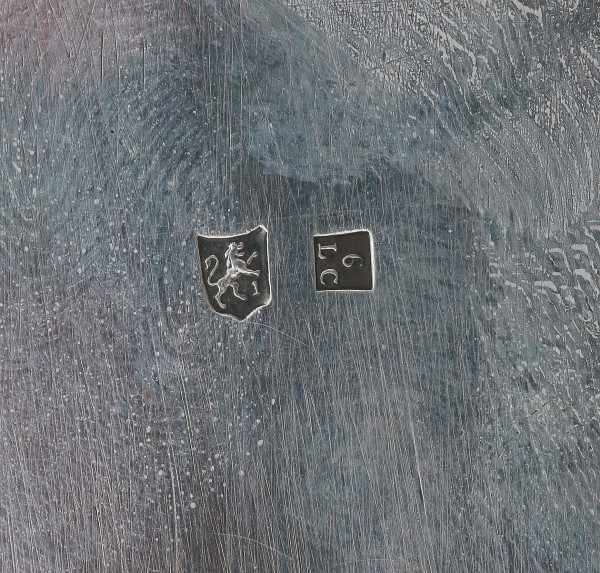 A Dutch rectangular Sterling silver tray with the coat of arms of a Dutch patrician family. Makers - Image 7 of 7