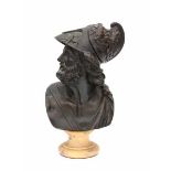 European school 19th centuryA bronze buste, Ajax. On marble base.height 34 cm.- - -29.00 % buyer's