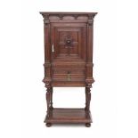 A Dutch oak 'tobacco' cabinet, the interior with nine drawers. 19th centuryDimensions 186 x 88 x