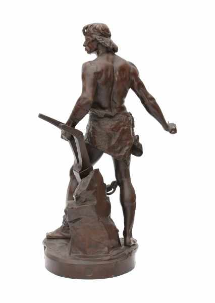 Emile André Boisseau (1842-1923)A bronze sculpture, 'Ense et Aratro'. Signed on the base and with - Image 4 of 5