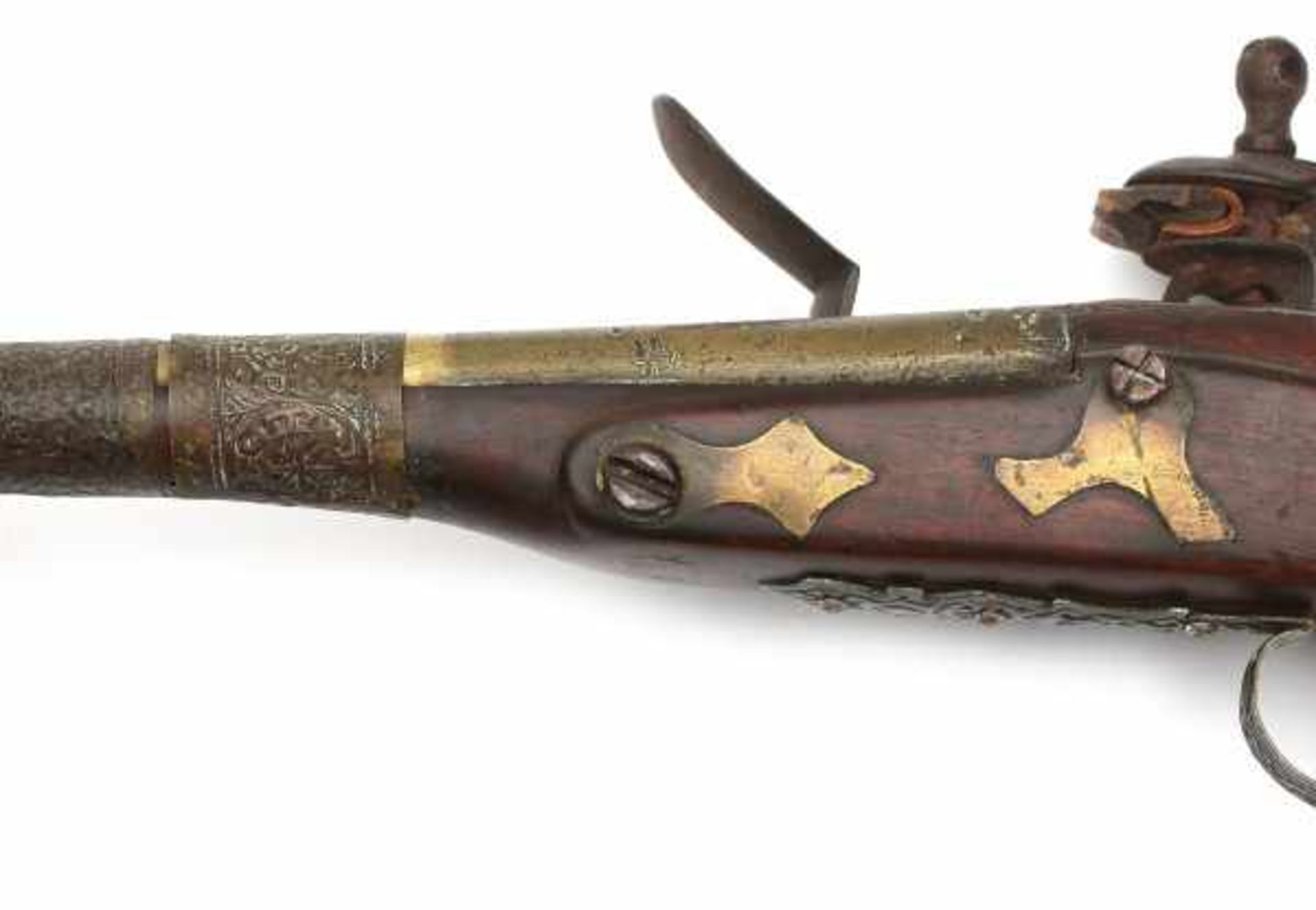 An English flintlock pistol. The bronze barrel marked London. 17th centuryLength 38 cm.- - -29. - Bild 5 aus 5