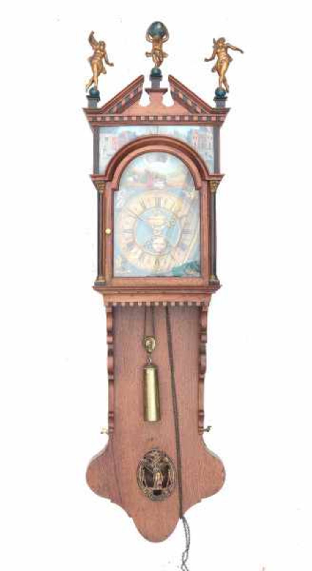 A Dutch 'Groninger' wall clock. With moondial and mechanism 'Abrahams offer'. Adress: Joh. - Bild 4 aus 4