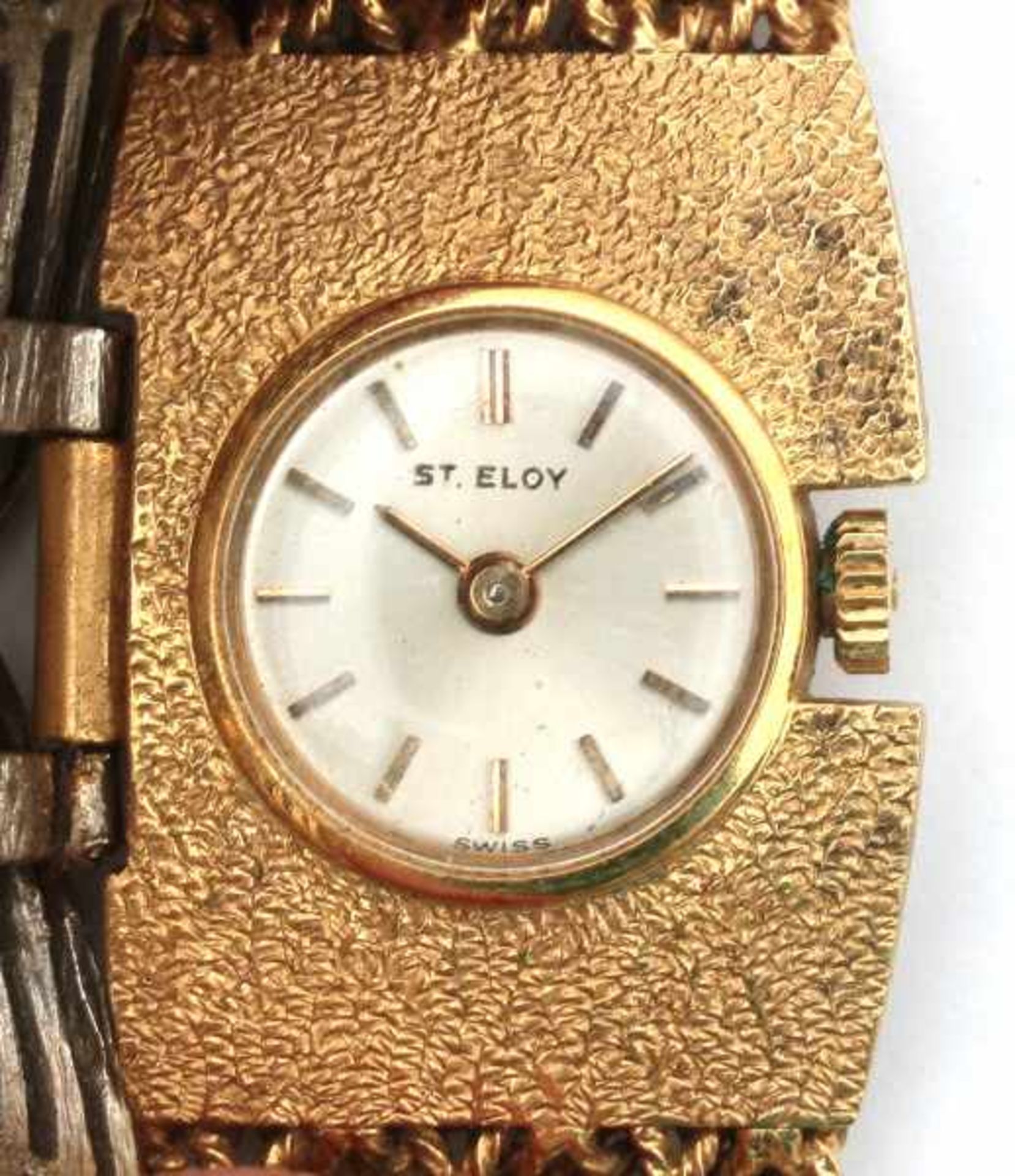 18 carat two tone vintage ladies watch. Yellow gold and white gold strap and cover. Hand movement - Bild 2 aus 2