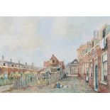 Herman Cornelis Adolf Paradies (1883-1966)'Gedempte Baansloot, Schiedam'. Signed lower right.