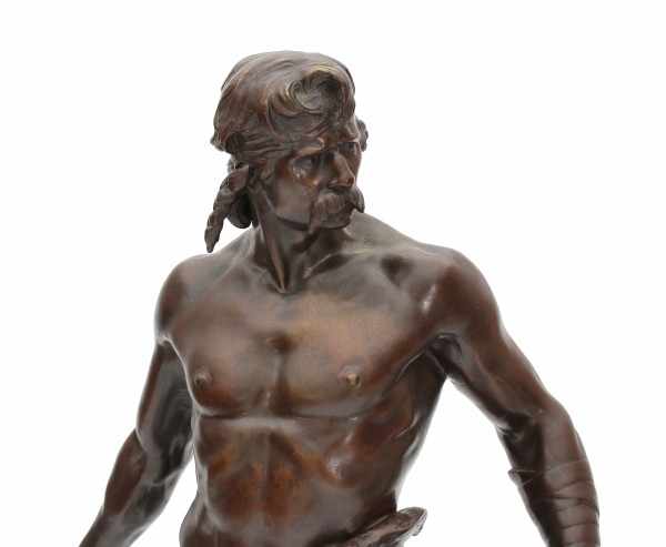 Emile André Boisseau (1842-1923)A bronze sculpture, 'Ense et Aratro'. Signed on the base and with - Image 2 of 5