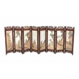 A Chinese eight panel folding tablescreen, decorated with immortals. Circa 192055,5 x 148 cm.- - -