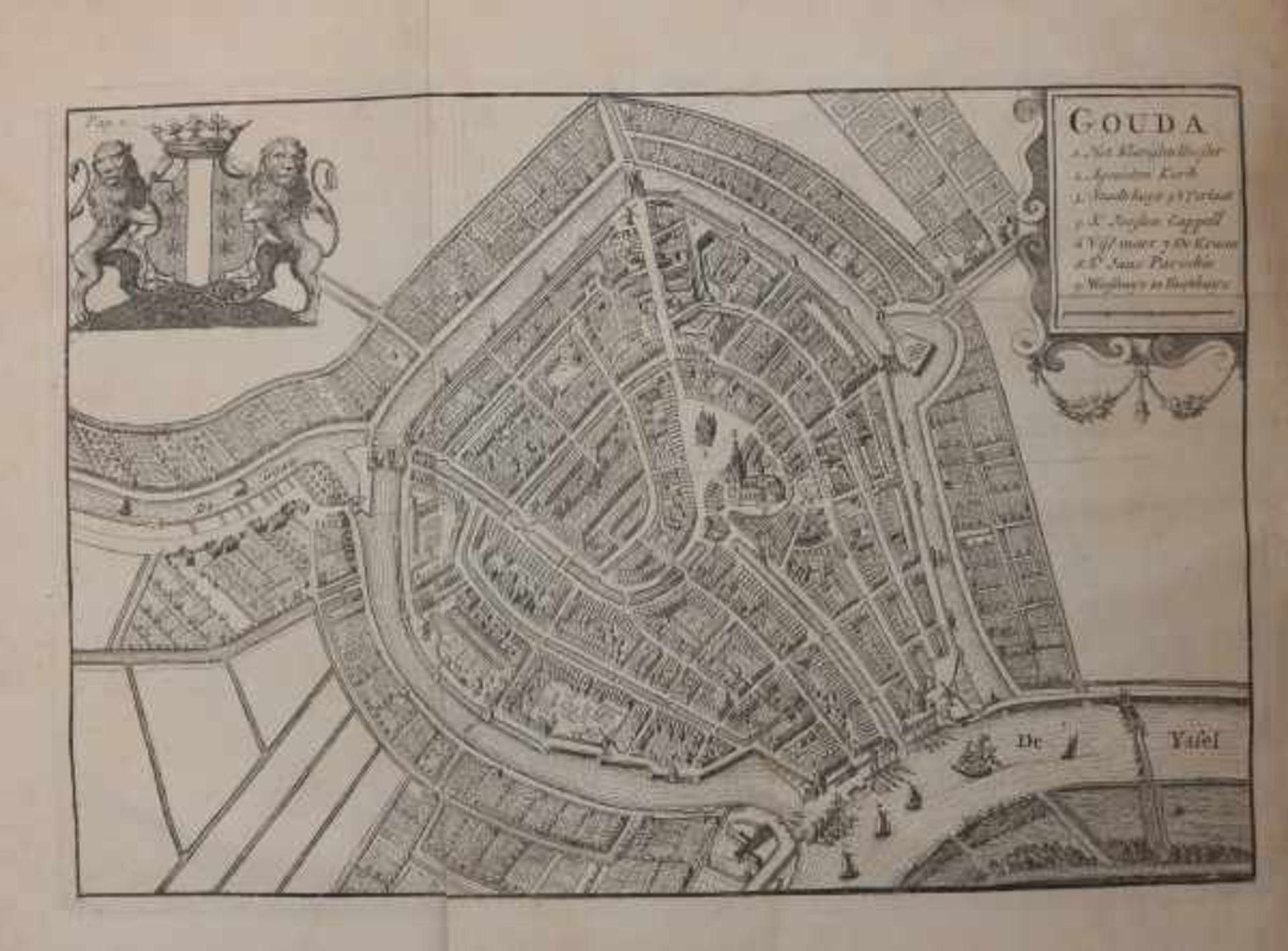 Beschryving der Stad Gouda. Gouda, J. en A. Endenburg, [1714]. (24),376, (4), 9-200, (4) pp. With - Bild 2 aus 3