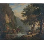 French school 19th centuryShepherdess by a watermill. Not signed.canvas 37 x 44,5 cm.- - -29.00 %