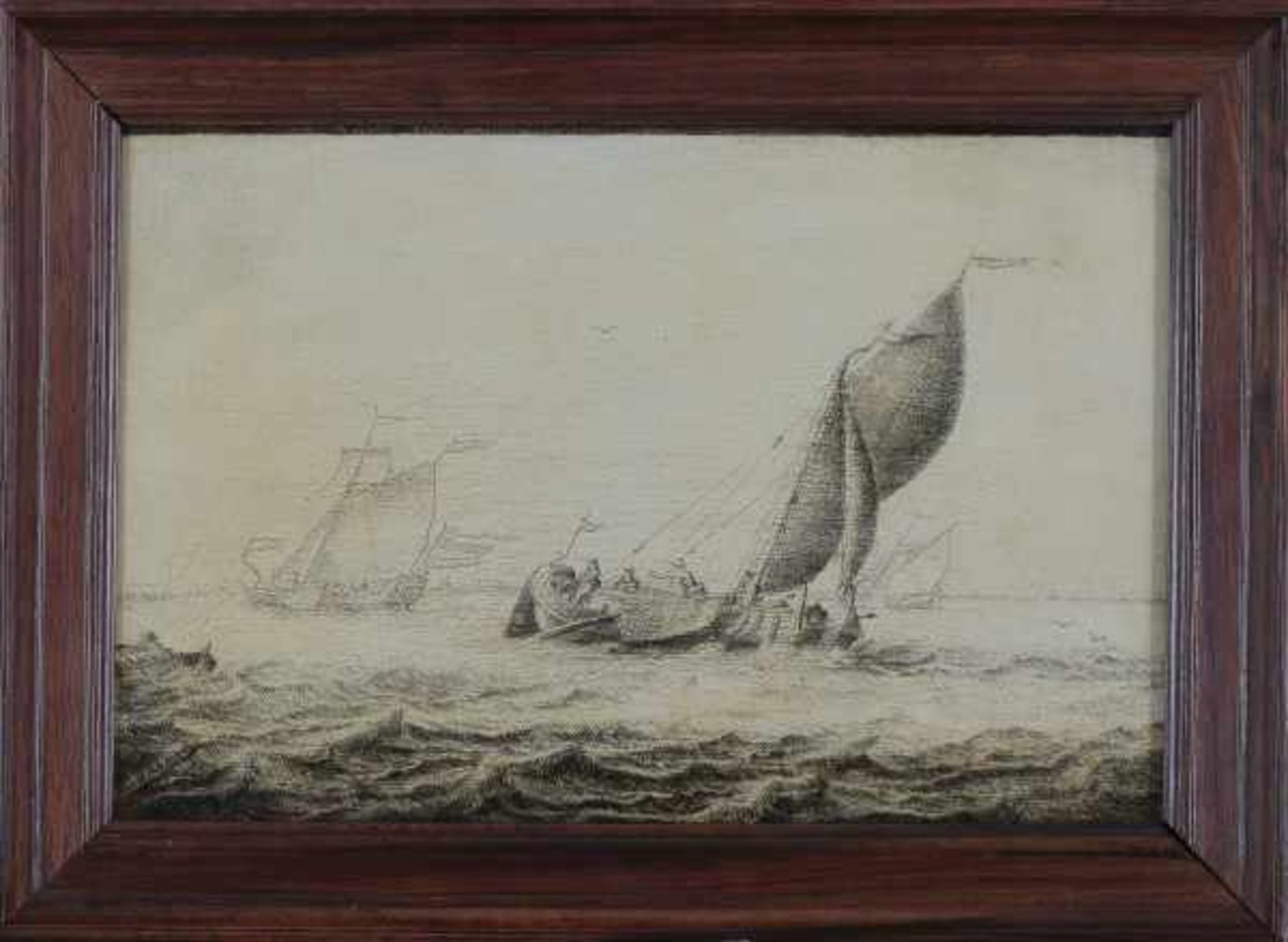 Adriaen van Salm (1657-1720)Beurtschip under full sail. Signed A. Salm on the plank lower left. An - Bild 2 aus 3