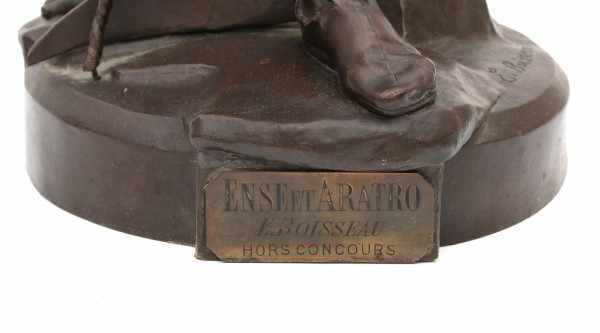 Emile André Boisseau (1842-1923)A bronze sculpture, 'Ense et Aratro'. Signed on the base and with - Image 3 of 5