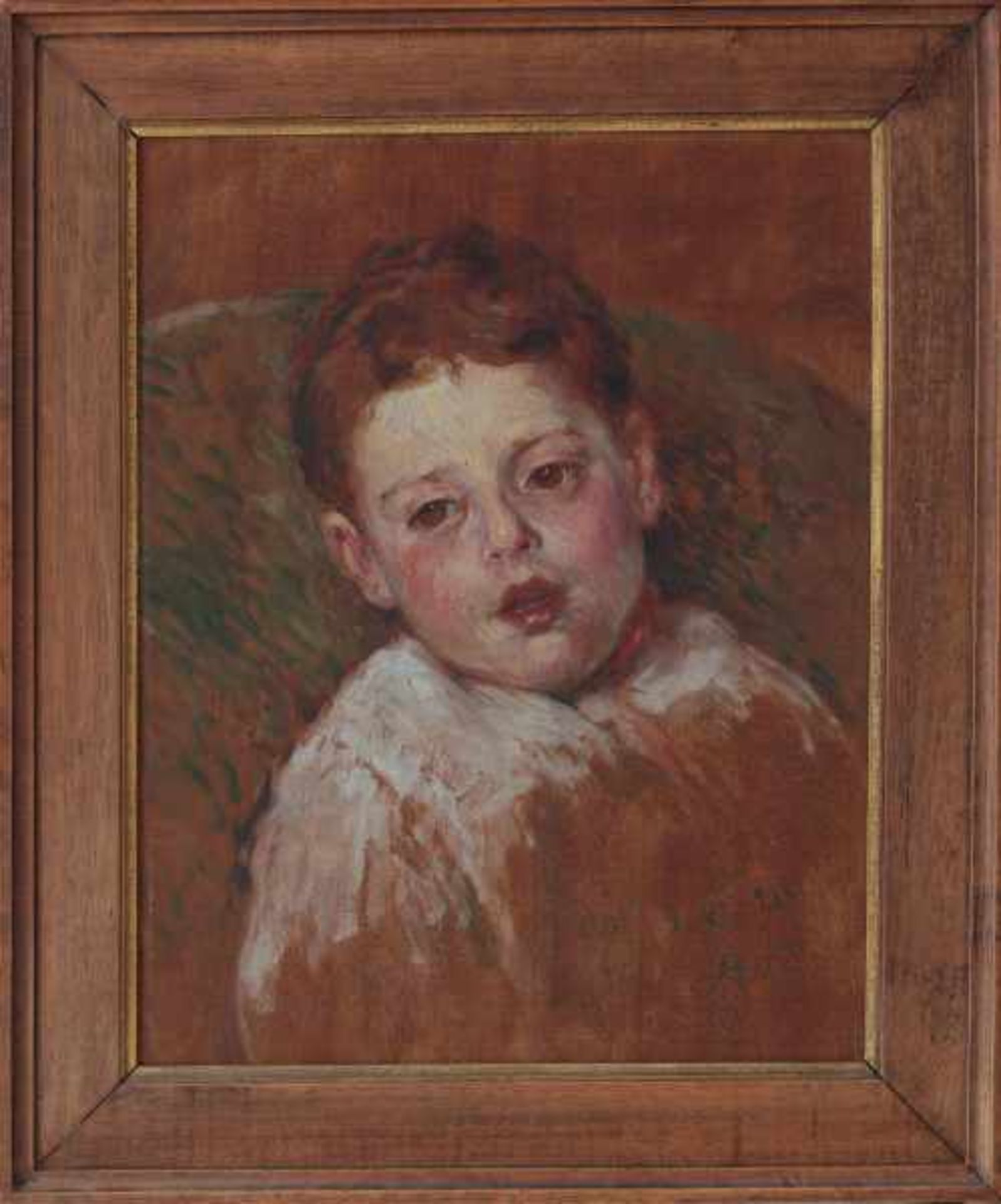 French school 20th centuryPortrait of a boy. Signed with monogram A.O. and dated I.VI.10 lower - Bild 2 aus 4