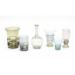 A collection of Northern European historical glassware. 20th century (6)height 9 to 22 cm.- - -29.00